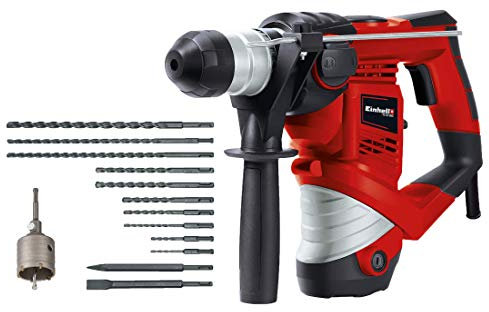 Einhell Bohrhammer Set TC-RH 900 (900 W, 3 J, Bohrleistung in Beton 26 mm, SDS-Plus-Aufnahme, inkl. 12 tlg. Bohr- und Meißelset) + kwb Hohlbohrkrone 68 mm Hartmetall 175366