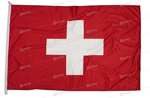 Schweizerfahne 150x100cm aus nautischem Windschutzgewebe von 115 g/m2, waschbare Schweiz Fahne 150x100cm, professionelle Schweizer Flagge 150x100 mit schnur, Kappnaht und Verstärkungsband am Rand