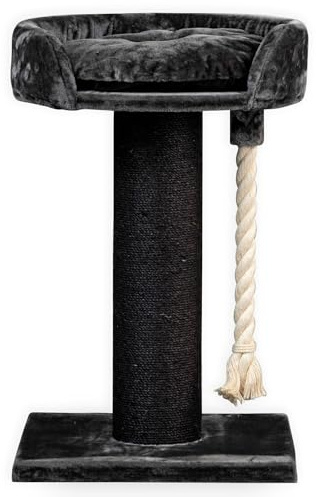 RHRQuality Kratzbaum für große Katzen – Chartreux – 80 cm hoch – Mit extra dickem 20 cm Sisalstamm – Luxuriöse Liegefläche von ⌀60 cm – Blackline Dunkelgrau