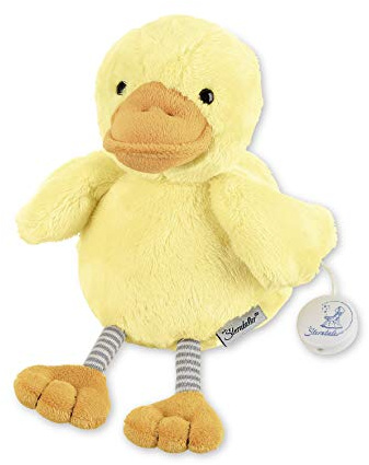 Sterntaler 6011963 Spieluhr, Stofftier Ente Edda, Integriertes Spielwerk, Größe: M, Gelb