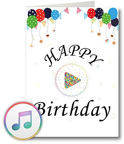 PlayMegram bespielbare Audio-Geburtstagskarte mit USB und 16MB Speicher, Eigene Sprachnachrichten und Musik, Audio-Grußkarte, Glückwunschkarte, Geburtstagsgrußkarte, Kreative Geschenkidee