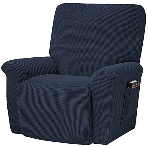 RTSFKFS Jacquard Sesselbezug 4-teiliges, Sesselschoner, Stretchhusse für Relaxsessel Komplett, Elastisch Bezug für Fernsehsessel Liege Ruhesessel Bezüge Sofa überzug Schutzbezug (Color : Color-10)