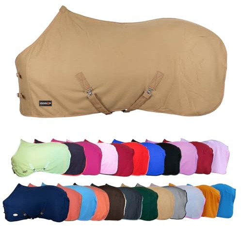 RL24 - Abschwitzdecke mit Kreuzgurt Basicline – Hellbraun – Gr. 65cm | Pferdedecke