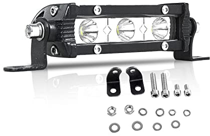 PICAA LED-ljusramp, enkel rad, 15 W, 10,4 cm, LED-traktorstrålkastare, 12 V, 24 V, spotlight, smal, vattentät LED-arbetslampa för bil, båt, terräng, 4X4, SUV, ATV, UTV, lastbil (1 st)