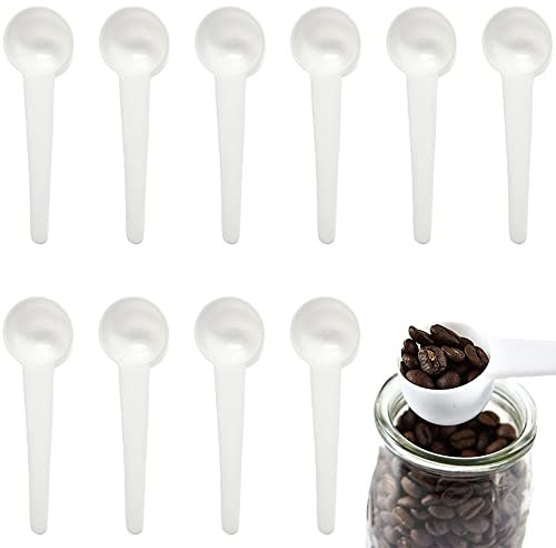 LATRAT Lot de 20 cuillères doseuses en plastique - 10 g - Cuillères doseuses en plastique - Cuillères à soupe - Cuillères à lait en poudre - Pour la cuisson, la pâtisserie