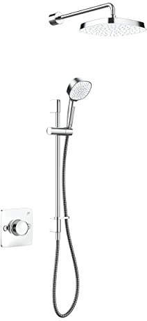Mira Showers 1.1967.002 Evoco Dual Outlet Thermostatic Mixer Shower Featuring HydroGlo Technology, Chrome