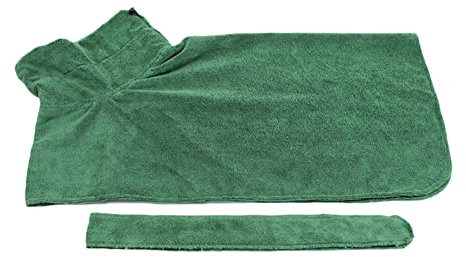 Hunde Bademantel Badetuch Mikrofaser Hundehandtuch Schnelltrocknend Hundebademantel Haustier Bademantel Hundeumhang Waschbare Super Saugfähiger Hunde Handtuch für Haustiere Hunde und Katzen Grün L