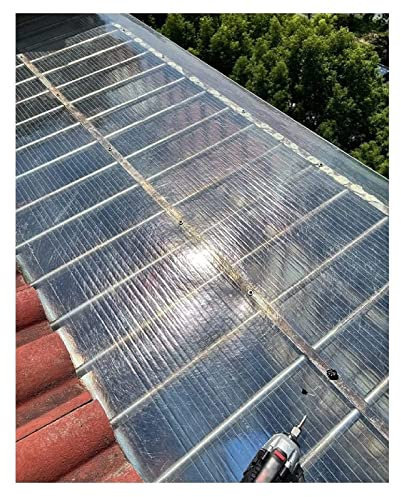 Durchsichtige Acrylplatte Polycarbonat-Dachbahn, FRP-Tageslichtplatte, UV-beständig, Hohe Lichtdurchlässigkeit, Glasfaserplatte, Schlagfest, For Gewächshaus-Carport-Dach, Einfache Konstruktion ( Color