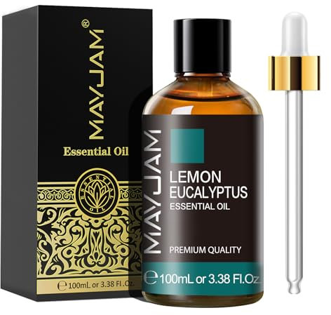 MAYJAM Zitrone Eukalyptus Ätherisches Öl 100ML, Zitrone Eukalyptusöl für Diffusor, Luftbefeuchter, DIY, Home，Wardrobes