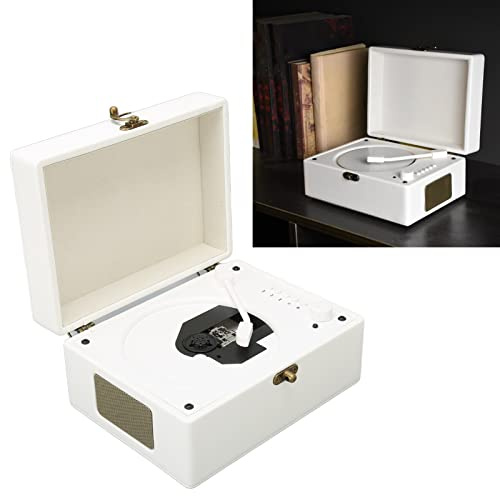 Lecteur de CD Portable avec Bluetooth, Lecteur de Musique Kpop avec Port de de Type C, Tête de Ramassage de Lecteur D'enregistrement Rechargeable pour la Maison (Blanc)