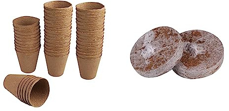 Windhager Anzucht-Töpfe & Anzuchtquelltabs, Quelltabs, Kokos-Quelltabletten zur Anzucht von Stecklingen, Aussaaterde, Kokoserde gepresst, torffrei, 50 Stück, 3,5 cm, 06852