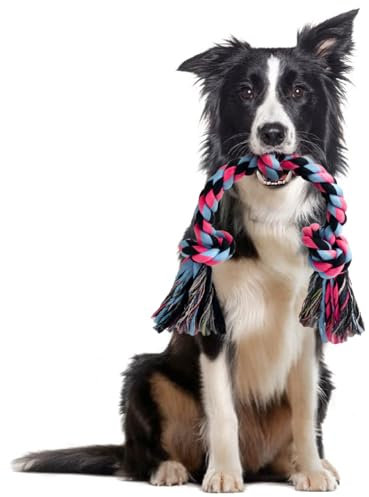 SHARLOVY Dog Rope Toy for for Medium Dogs, Durable Cotton Dog Chew Toys for Aggressive Chewers, Interactive Tug of War Dog Toys for Medium to Large Breed
