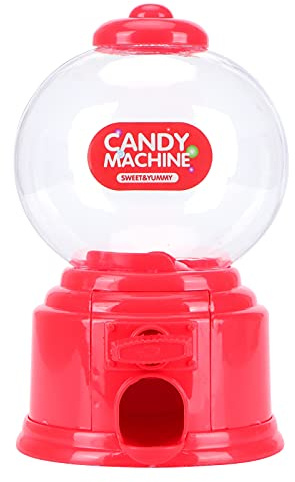 Süßigkeitenmaschine, Mini Spardose aus Kunststoff, Automatischer Leckerli Spender, Aufbewahrung von Süßen Süßigkeiten für Hochzeiten, Geburtstage, Süßigkeitengläser Dekorationen (Rot)