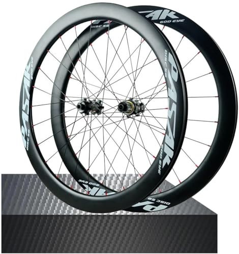 UIOPPOI Carbon-Rennrad-Laufräder 700C, Center Lock Steckachse 142 mm 50 mm Scheibenbremse Laufradsatz 28 mm Breite Fahrradräder Abgedichtete Lager 1720 g für 7-12 Gänge