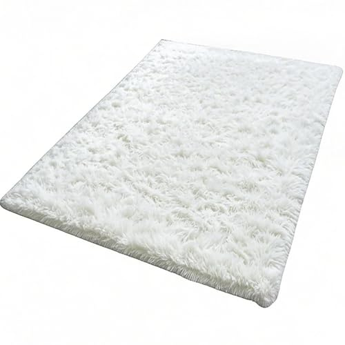 Kate Photography Floor Mats Newborn Photography Props Super Soft PV Fur White Rug Fluffy Plush Area Carpet for Living Room Cream Rugs for Bedroom