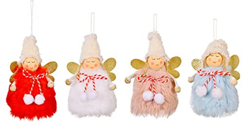 Zerodeko 4stücke Hängende Weihnachtsengel-Dekoration Kleiner Engel-anhänger Weihnachtsschmuck Aus Hochwertigem Material Engelhaftes Motiv Für Weihnachtliche Dekoration