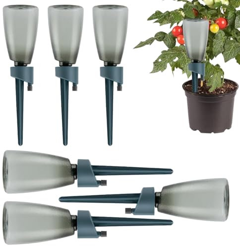 Pflanzliche Bewässerungs-Pahnen – 6 Pflanzenbewässerungsgeräte mit Flasche | Bewässerung 'Tropfbewässerung | Automatisches Dripper des Steuerventils mit langsamer Freisetzung