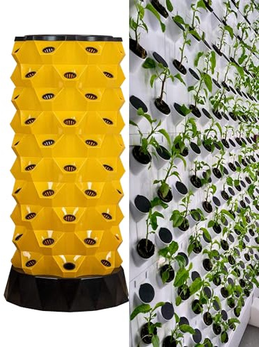 Aeroponic Garden Tower - Sistema di coltivazione idroponica per ortaggi, erbe e fragole, 48 fori, per interni ed esterni