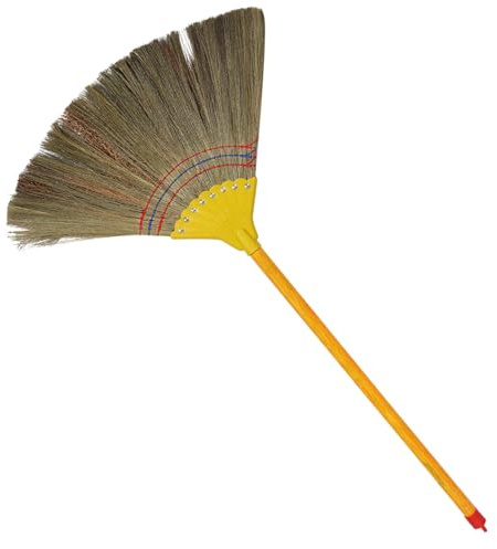 MAGICLULU Handwoven Straw Broom with Detachable Handle, Soft Floor Brush for Indoor Sweeping, Lightweight Handcrafted Dust Broom for Home, Patio and Vintage-style Decor