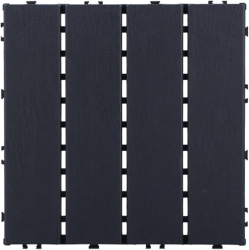 Piastrelle for pavimenti ad incastro in plastica for tutte le stagioni for esterni, Pavimenti compositi in finto legno di plastica, Piastrelle for pavimenti quadrate tagliabili for patio(Grey)
