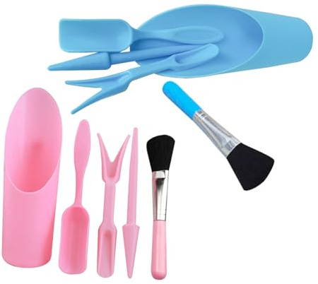 Sosoport 2 Juegos Herramientas para Trasplante de Suculentas Kit de Jardinería con Pala Pequeña Cucharón de Tierra y Cepillo de Limpieza Accesorios para Macetas y Cactus Unidades Rosa y