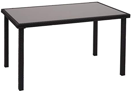 PROREGAL Poly-Rattan Tisch HxBxT 71x120x75cm Schwarz Gartentisch Balkontisch