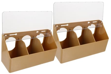 Gadpiparty Comedero para Jaula De Aves Multifuncional 3 Compartimentos, Plástico Resistente, Color Café, Tamaño Compacto, Adecuado para Aves y Codornices En Jaula Doméstica