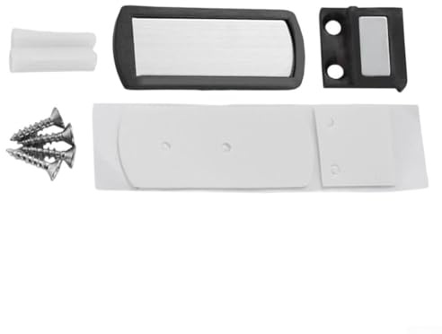 Yuanpgky Magnetischer Bodentürstopper für Glastüren, ohne Bohren, für ultradünnes Design, passend für 7–27 mm Lücken, Zinklegierung mit Stoßdämpfungsstreifen, Grau