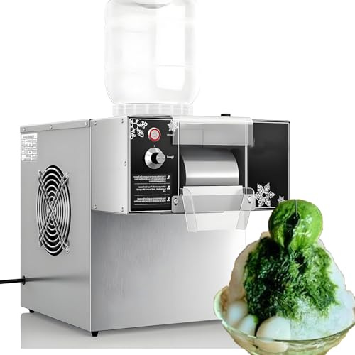 DowPie Versatile Macchina elettrica per tritare Il Ghiaccio, Macchina per Ghiaccio a Fiocchi di Neve Commerciale e tritaghiaccio, Funzionamento con Un Solo Tocco + Forme di Ghiaccio Multiple 220V-60