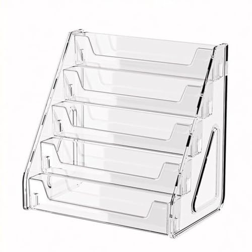 Hipzeepo Transparenter 5-Layer CD-Regal, Album-Display-Speicherregal für Kassetten, Multifunktionales Theken-Display-Regal