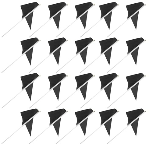 Sosoport 30 Mini Bandiere Portatili Nere su Bastone di Legno 11,8x8,3 Pollici, Bandiere a Mano Resistenti alle Intemperie per Eventi Sportivi, Raduni e Celebrazioni, Set da 30