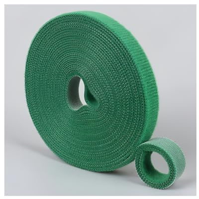 Lazos de nailon for vendaje de plantas, cordel de jardín negro y verde, cinta con cierre de Velcro, gancho de cinta, soporte for envoltura de caña de bambú de 5M(Green,1 roll (5m))