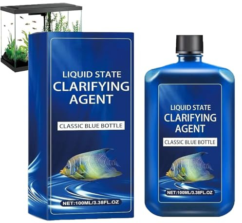 Clarificador de Agua de Acuario de acción rápida, Limpia el Agua turbia y Mantiene Resultados claros, Potente purificación de Agua de Acuario, fórmula Segura y Suave para acuarios de Agua (1 PC)
