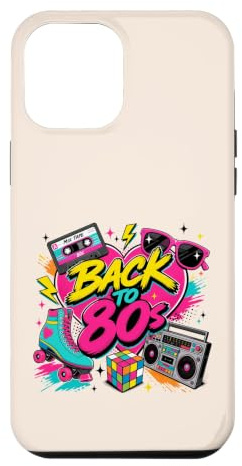 Back to 80s Nostalgia Roller Skate Boombox Cassette Tape Années 80 Coque pour iPhone 12 Pro Max