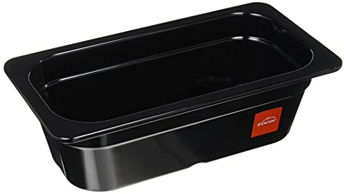 LACOR 66310J schwarz GN-Behalter Melamine GN1/3X100MM, Melamin, Black, 33 x 18 x 10 cm | Langlebiges Profi-Utensil; entwickelt für optimale Leistung und schnelle, unkomplizierte Reinigung in der Spülmaschine