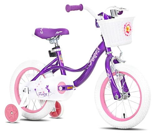 JOYSTAR Fairy 12/14/16/18 Zoll Kinderfahrrad für Mädchen im Alter von 2-9 Jahren,12/14/16/18 Zoll Kleinkinderfahrrad mit Stützrädern