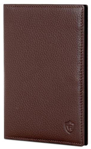 VON HEESEN® Reisepasshülle Leder Etui mit RFID-Schutz - Passhülle Passport Reisepass Mappe Hülle Organizer - Reiseorganizer für Damen & Herren (Braun)