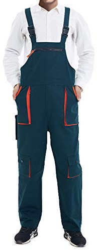 Oralidera Salopettes de travail pour Homme Multifonctionnelles Pantalon de Travail Long Salopette avec Poches Vetement Travail, Vert, XL