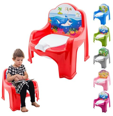 Baby Potty Toilet Training Seat Chair - Toddler Infants, Children Trainer | Portable Potty Great for Travel Boys and Girls with Removable Lid | Fun Kids Toilet Seat, Animal Design