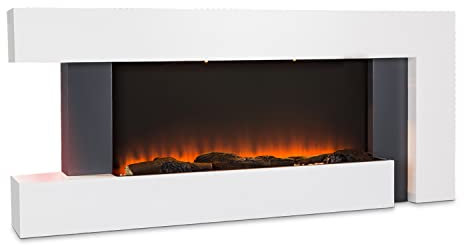 Klarstein Deko Kamin mit LED-Flammen, Elektro Kamin mit Heizung, 2000W Elektrisch, Sparsam, Elektrisch, Wandkamin mit Fernbedienung & Timer, mit MDF-Gehäuse