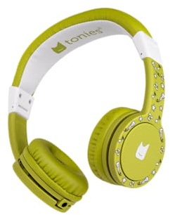 tonies Kids Headphones Wired for Toniebox, Kid-Safe Volume-Limiting Cushioned Over Ear Headphones for Listening to Audiobooks, 1.2m Cable and 3.5mm Jack, Green