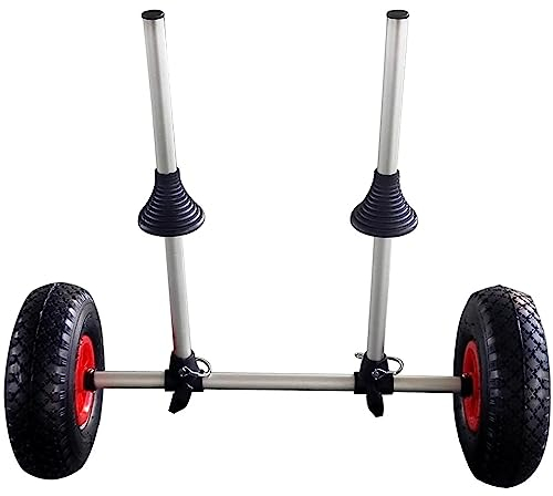 Hochleistungs-Kajakwagen, faltbarer Strandanhänger, verstellbare Halterungen und rutschfester Stützfuß, mit 10-Zoll-Vollreifen, 50 kg Tragfähigkeit, zum Tragen von Kajaks, Kanus und Paddleboards mit