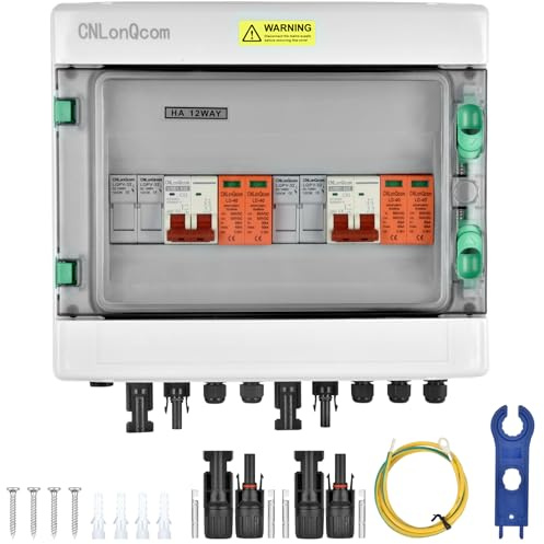 überspannungsschutz pv - 500V 32A Solar Anschlusskasten, Blitzschutz dc trennschalter pv anlage 2 string (2 in 2 out), DC Combiner box Leitungsschutzschalter Solar einspeisesteckdose