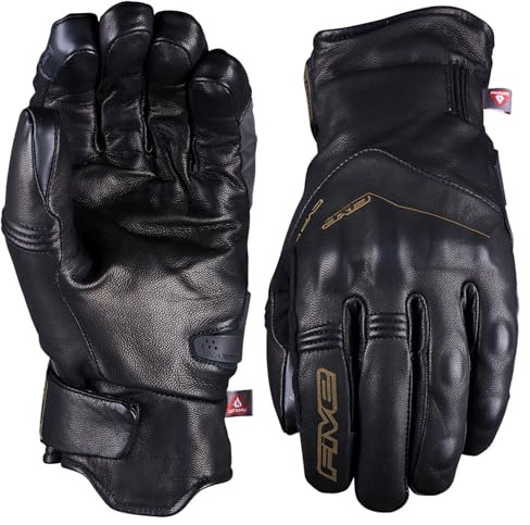 Five - Guantes de Piel WFX Metro WP, Impermeables, Aislamiento térmico Completo Primaloft® y Thermo+™, aprobados CE 1KP, Negro