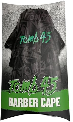 Tomb 45 Barber Cape - Hair Cutting Cape with Stretch Clip Neck - Full Size Cape for Hair Cutting