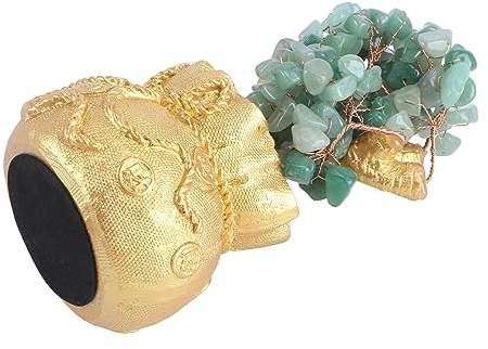 Cabilock Kristall Geldbaum Tischdeko Baum Schmuck Naturkristall Feng Shui Dekoration Für Zuhause Büro Grün Statue Für Reichtum Und Glück