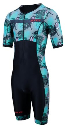 ZONE3 Men's Activate+ Short Sleeve Trisuit/One Piece Pro Triathlon Suit Made From Lycra Sport Fabric -Momentum II