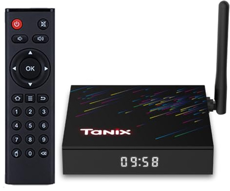 CHROX Android TV Box 12.0, TX68 4GB RAM 64GB ROM H618 Quad-Core 64Bit Cortex-A53, Smart TV Box Supports 2.4G/5G Dual-Band Wifi Bluetooth 5.0 USB 3.0 LAN Smart Tv Box,4GB+32GB