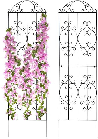 Thealyn Garten Spalier, 2er-Pack, 203 cm hoch x 56 cm breit, Robustes Pflanzenspalier, Metall-Gartenspalier, geeignet zur Unterstützung von Kletterpflanzen im Freien wie Gemüse, Weinreben und Blumen