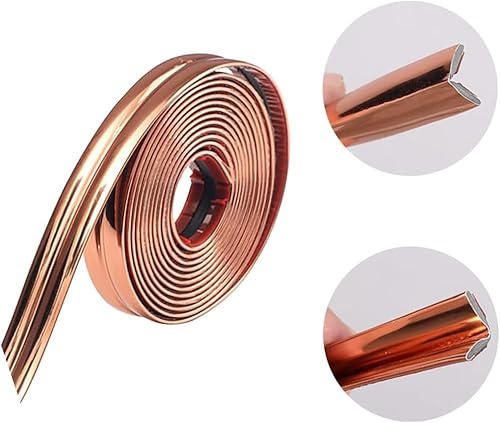 Moldura flexible de 20 pies, moldura de techo, despegar y pegar, protectores de esquina para pared, tira de calafateo autoadhesiva para sala de estar, dormitorio, cocina, baño (Oro rosa)